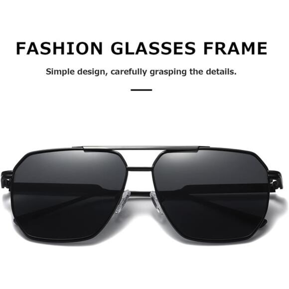 Polarized Sunglasses Women Men Retro Oversized Square Vintage Metal Shades - Picture 4 of 7